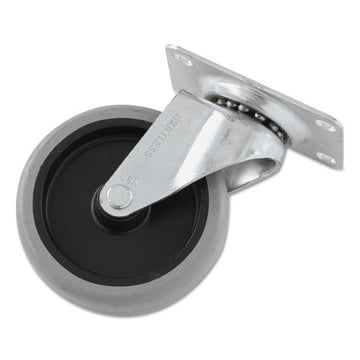 Rubbermaid® Commercial Replacement Non-marking Plate Caster, 4", Black-gray freeshipping - TVN Wholesale